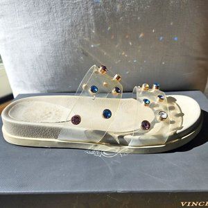 Vince Camuto Clear Partha Slip On Sandal, Size 5.5
